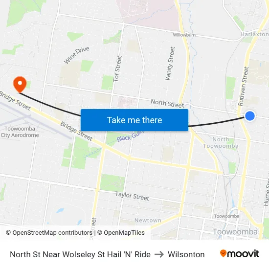 North St Near Wolseley St Hail 'N' Ride to Wilsonton map