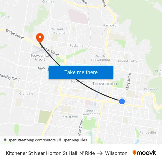 Kitchener St Near Horton St Hail 'N' Ride to Wilsonton map