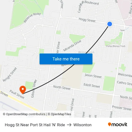 Hogg St Near Port St Hail 'N' Ride to Wilsonton map