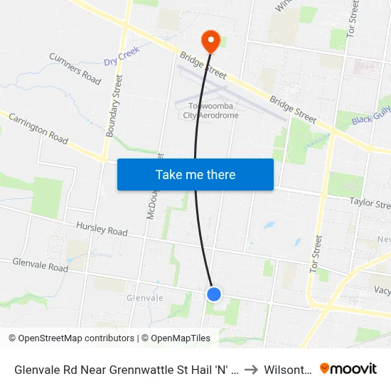 Glenvale Rd Near Grennwattle St Hail 'N' Ride to Wilsonton map