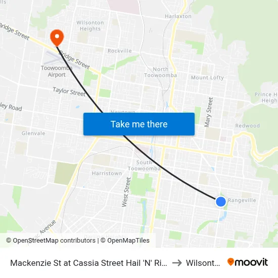 Mackenzie St at Cassia Street Hail 'N' Ride to Wilsonton map