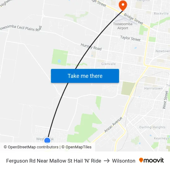 Ferguson Rd Near Mallow St Hail 'N' Ride to Wilsonton map