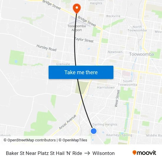 Baker St Near Platz St Hail 'N' Ride to Wilsonton map