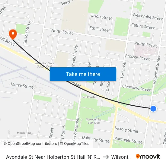Avondale St Near Holberton St Hail 'N' Ride to Wilsonton map