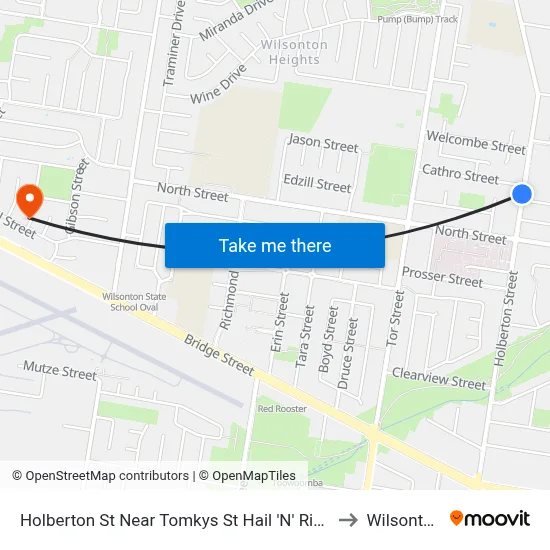 Holberton St Near Tomkys St Hail 'N' Ride to Wilsonton map