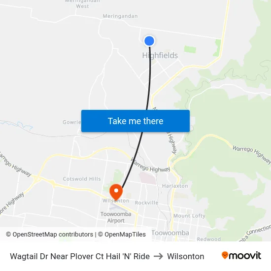 Wagtail Dr Near Plover Ct Hail 'N' Ride to Wilsonton map