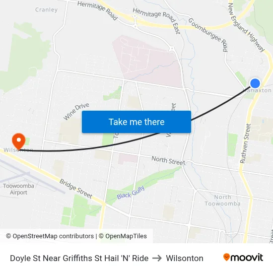 Doyle St Near Griffiths St Hail 'N' Ride to Wilsonton map