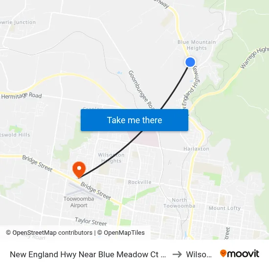 New England Hwy Near Blue Meadow Ct Hail 'N' Ride to Wilsonton map