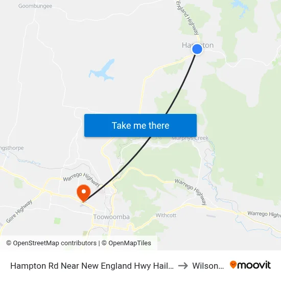 Hampton Rd Near New England Hwy Hail 'N' Ride to Wilsonton map