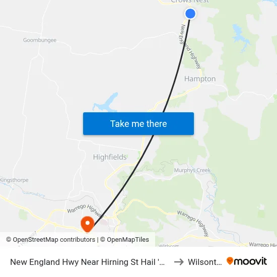 New England Hwy Near Hirning St Hail 'N' Ride to Wilsonton map