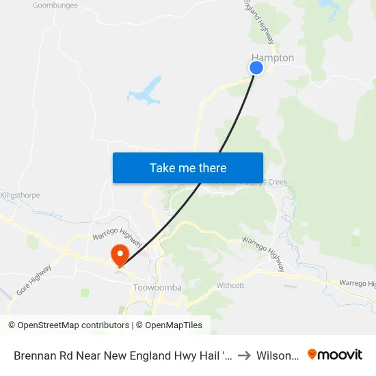 Brennan Rd Near New England Hwy Hail 'N' Ride to Wilsonton map