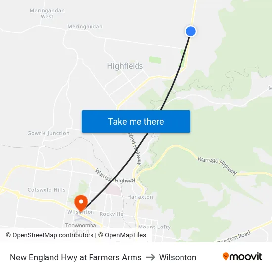 New England Hwy at Farmers Arms to Wilsonton map
