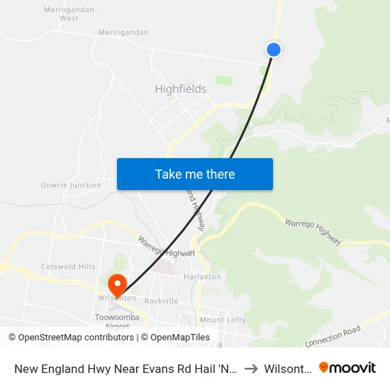 New England Hwy Near Evans Rd Hail 'N' Ride to Wilsonton map
