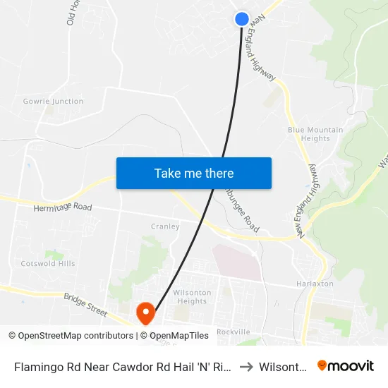 Flamingo Rd Near Cawdor Rd Hail 'N' Ride to Wilsonton map