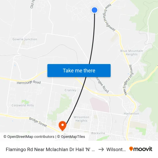 Flamingo Rd Near Mclachlan Dr Hail 'N' Ride to Wilsonton map
