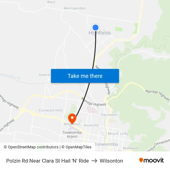 Polzin Rd Near Clara St Hail 'N' Ride to Wilsonton map