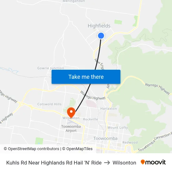 Kuhls Rd Near Highlands Rd Hail 'N' Ride to Wilsonton map