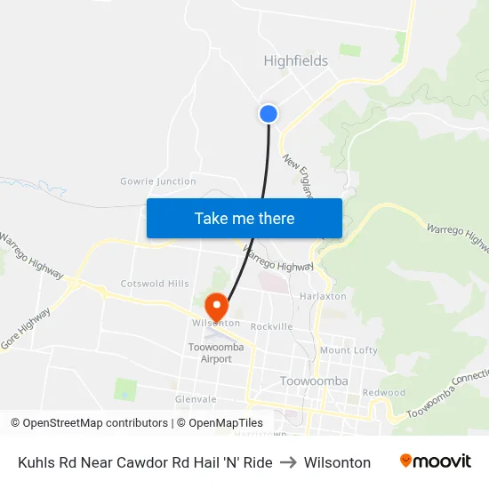 Kuhls Rd Near Cawdor Rd Hail 'N' Ride to Wilsonton map