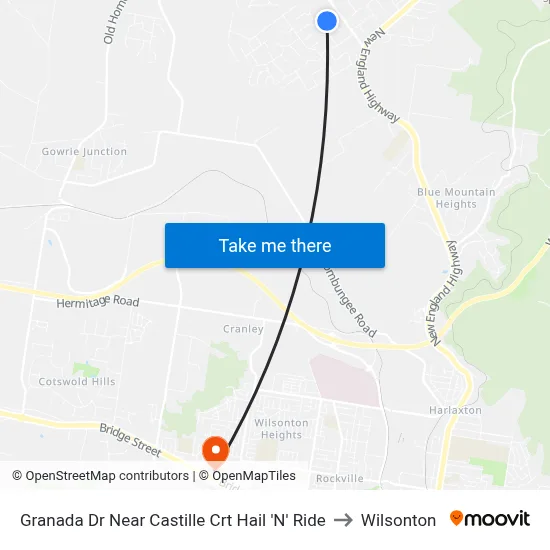 Granada Dr Near Castille Crt Hail 'N' Ride to Wilsonton map