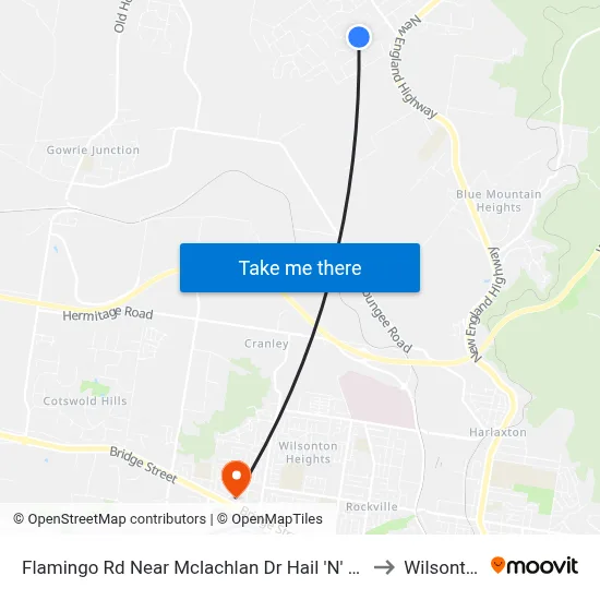 Flamingo Rd Near Mclachlan Dr Hail 'N' Ride to Wilsonton map