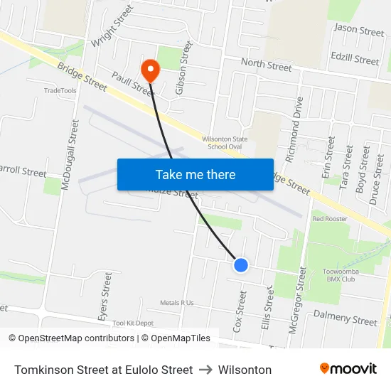 Tomkinson Street at Eulolo Street to Wilsonton map