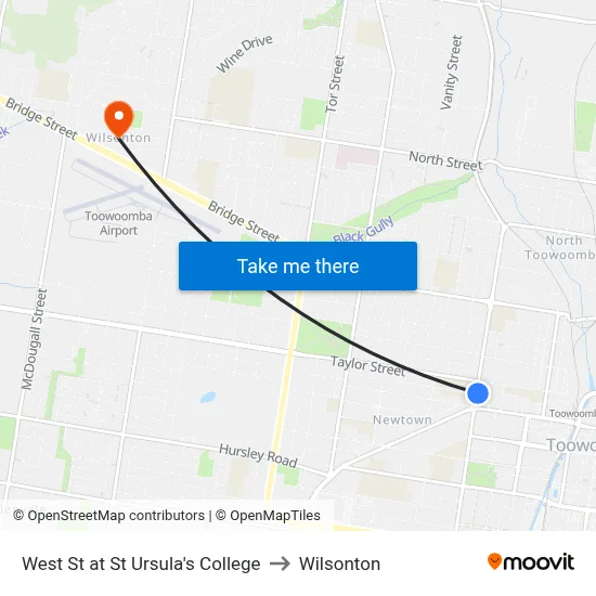 West St at St Ursula's College to Wilsonton map