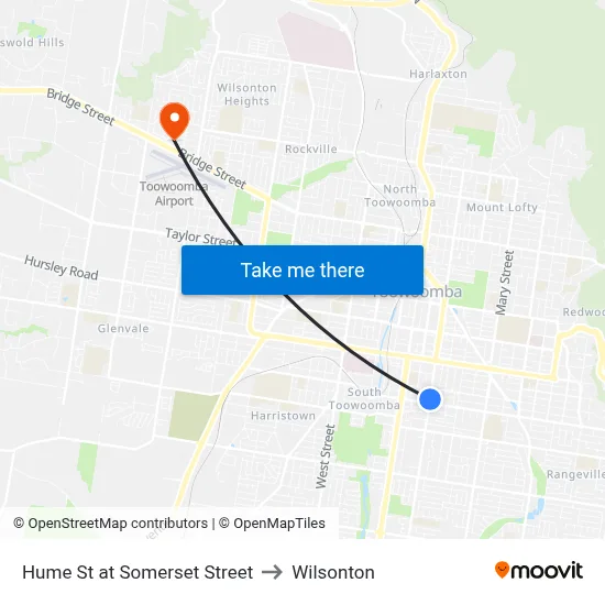 Hume St at Somerset Street to Wilsonton map