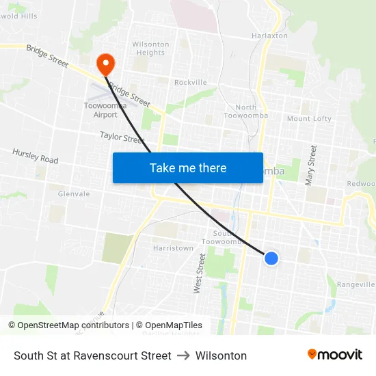 South St at Ravenscourt Street to Wilsonton map