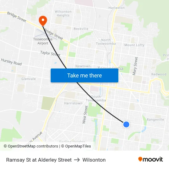 Ramsay St at Alderley Street to Wilsonton map