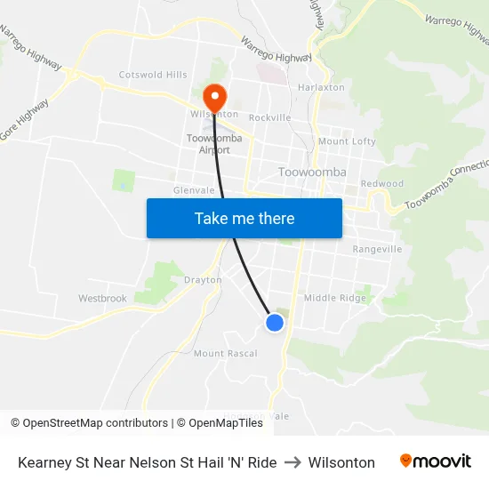 Kearney St Near Nelson St Hail 'N' Ride to Wilsonton map