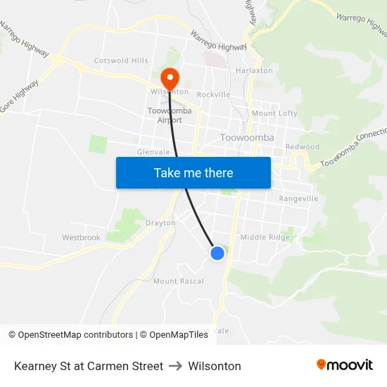 Kearney St at Carmen Street to Wilsonton map