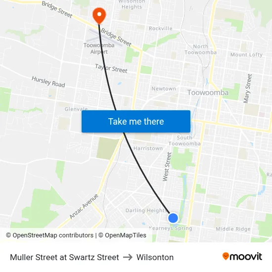 Muller Street at Swartz Street to Wilsonton map
