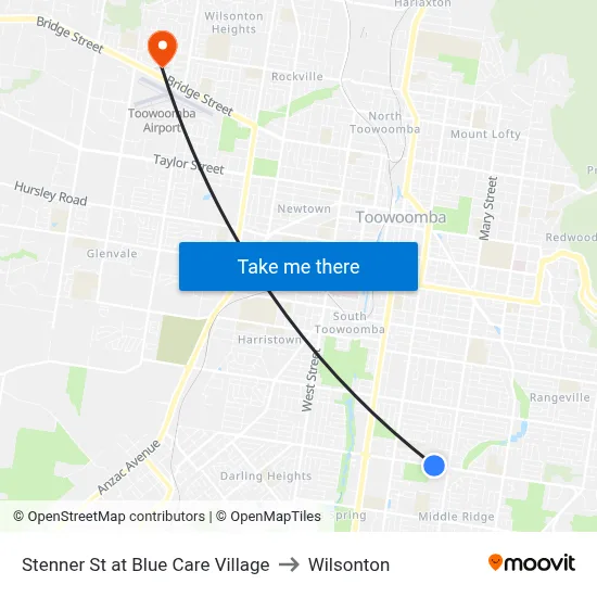 Stenner St at Blue Care Village to Wilsonton map
