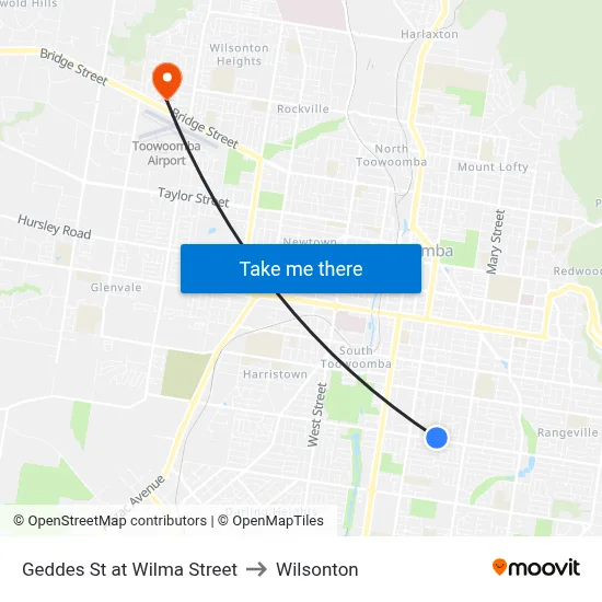 Geddes St at Wilma Street to Wilsonton map
