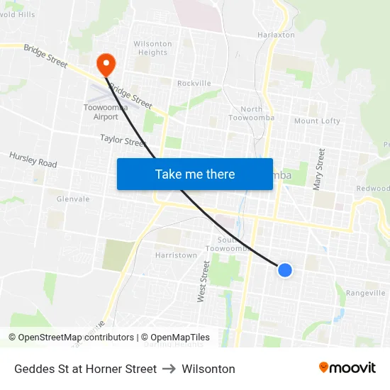 Geddes St at Horner Street to Wilsonton map