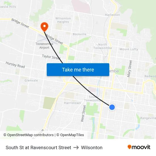 South St at Ravenscourt Street to Wilsonton map