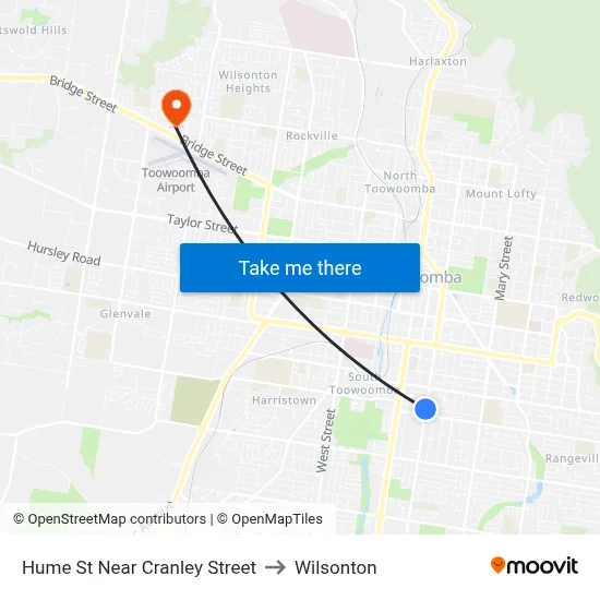 Hume St Near Cranley Street to Wilsonton map