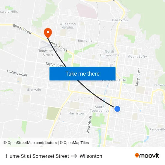 Hume St at Somerset Street to Wilsonton map