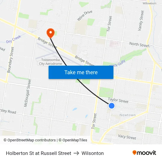 Holberton St at Russell Street to Wilsonton map