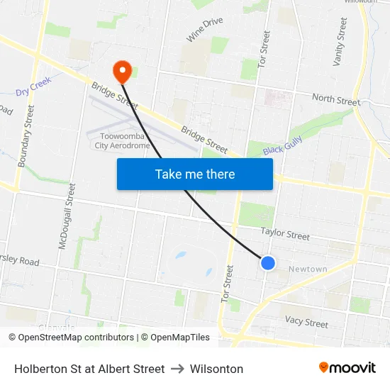Holberton St at Albert Street to Wilsonton map