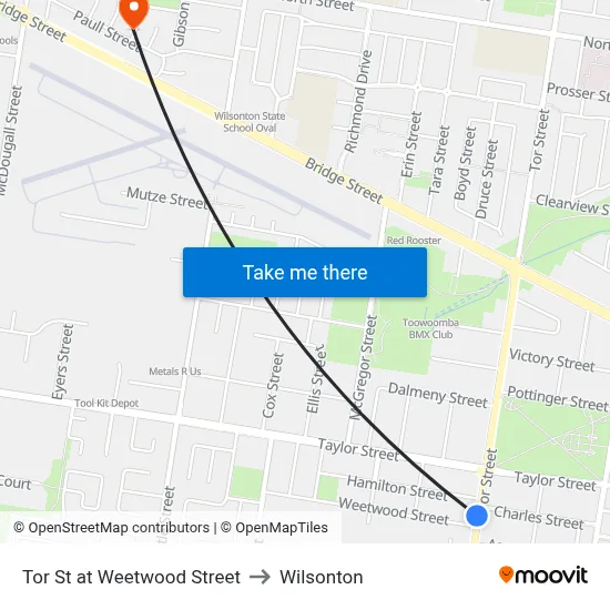 Tor St at Weetwood Street to Wilsonton map