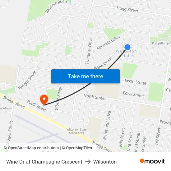 Wine Dr at Champagne Crescent to Wilsonton map