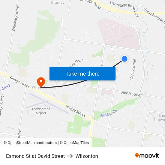 Esmond St at David Street to Wilsonton map