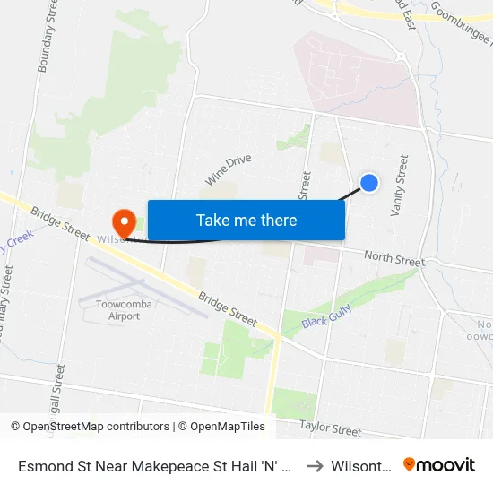 Esmond St Near Makepeace St Hail 'N' Ride to Wilsonton map