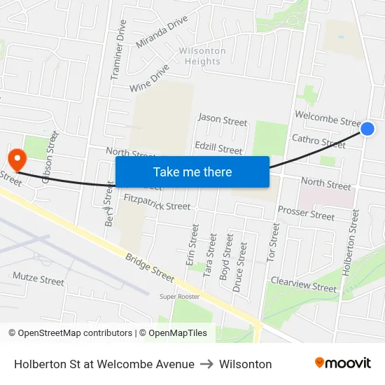 Holberton St at Welcombe Avenue to Wilsonton map