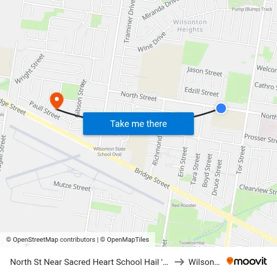 North St Near Sacred Heart School Hail 'N' Ride to Wilsonton map
