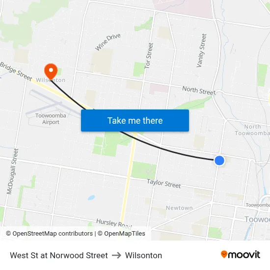West St at Norwood Street to Wilsonton map