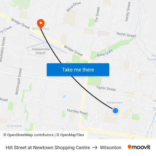 Hill Street at Newtown Shopping Centre to Wilsonton map
