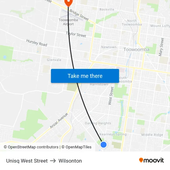 Unisq West Street to Wilsonton map