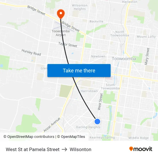 West St at Pamela Street to Wilsonton map